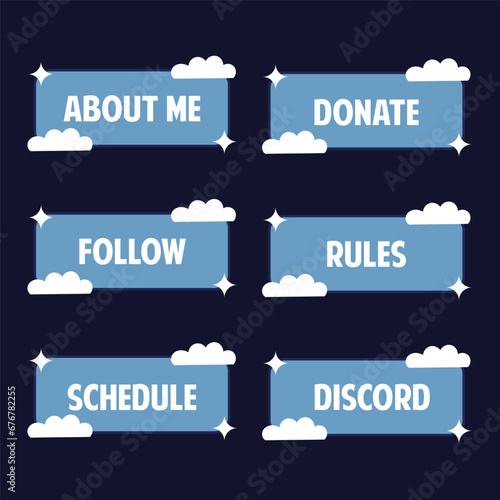 Set of twitch panel overlay pack