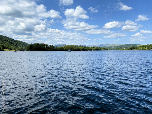 A view of Lake Windermere in the summer