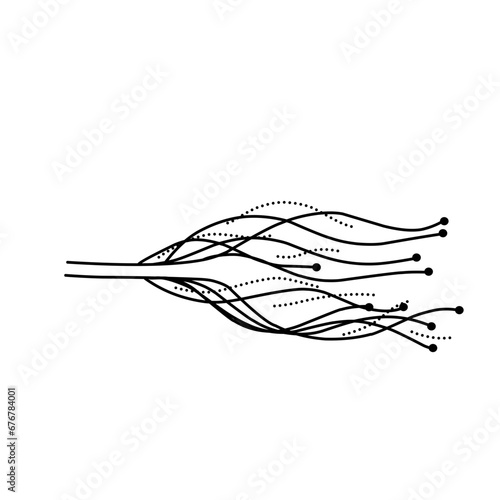 Abstract Digital Future Wave Lines Vector 