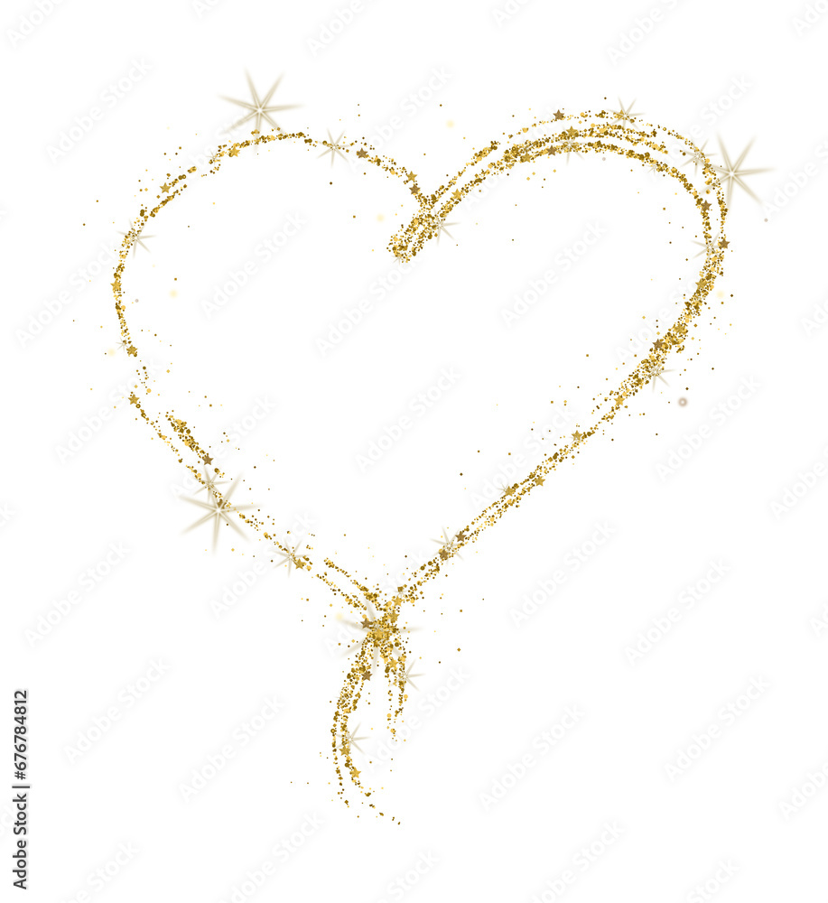 Heart Gold Glitter