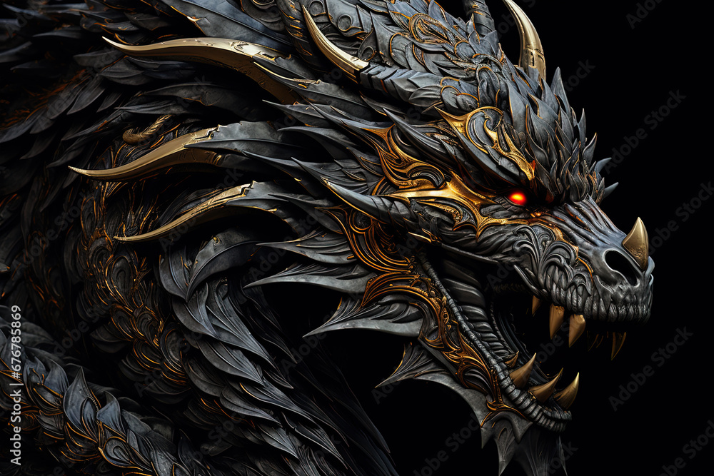 Chinese dragon. Symbol. Generative AI Chinese dragon. Symbol. Generative AI