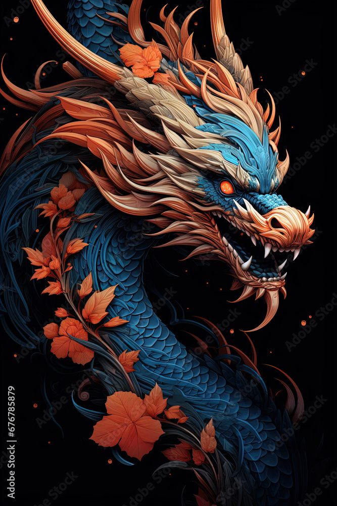 Chinese dragon. Symbol. Generative AI
