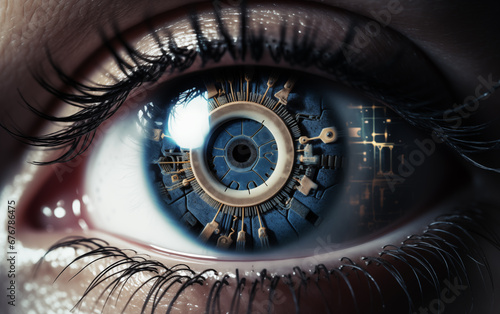 Cybernetic eye of artificial intelligence in humans Generated AI