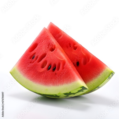 Fresh watermelon slice isolated white background AI generated