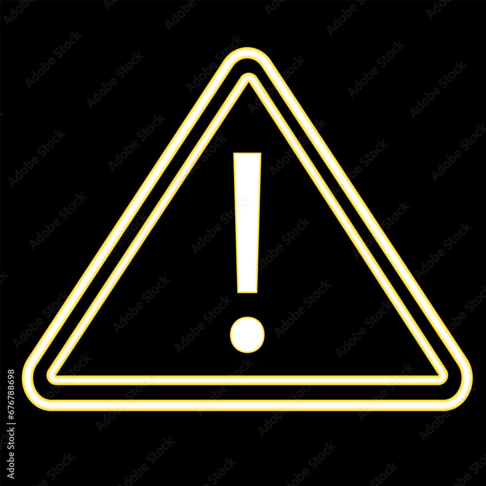 Neon danger sign.
Vector warning sign yellow neon. Neon danger sign.
Vector warning sign yellow neon.