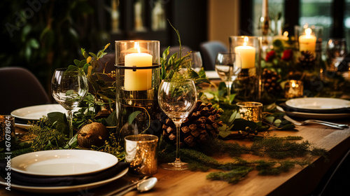 Table decor  holiday tablescape and formal dinner table setting for Christmas  holidays and event celebration  English country decoration and home styling