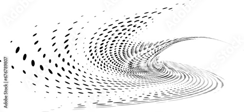 Angular edging with a bifurcation of black and white globules, recessed deep into each other. For logos, trademarks, emblems. Space for copy text.  Vector.