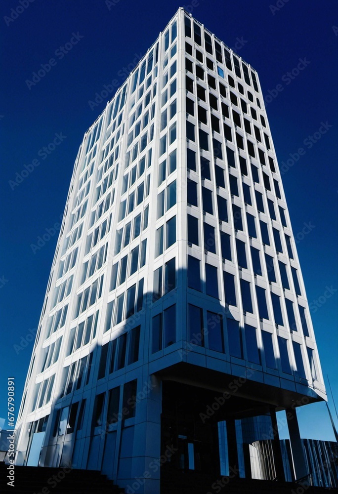 the building is tall and has no windows on it,
