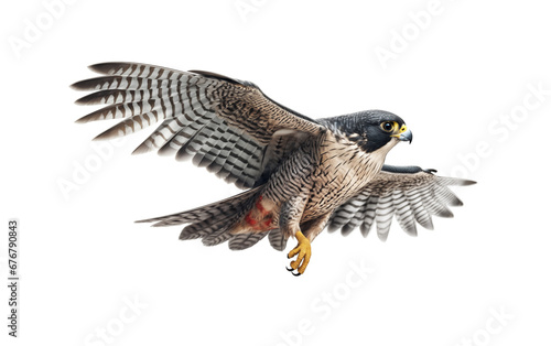 Falcon full size on white background Generated AI