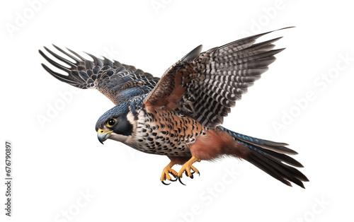 Falcon full size on white background Generated AI