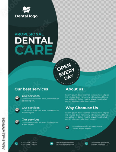 medical clinic health services flayer template