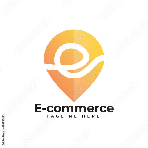 Online shopping logo design template. ecommerce logo. digital shopping logo. shopping cart concepts.