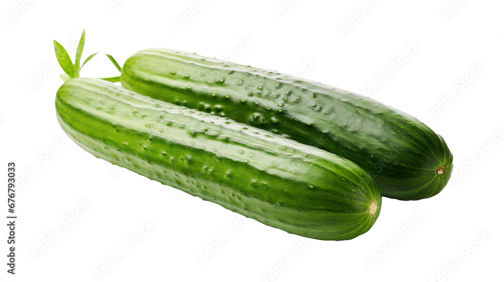 Cucumber isolated on transparent background, image with background removed, created with Generative Ai technology. Cucumber isolated on transparent background, image with background removed, created with Generative Ai technology.