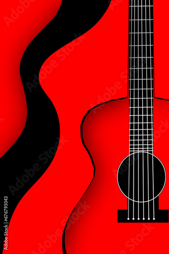 Red Guitar Cutout