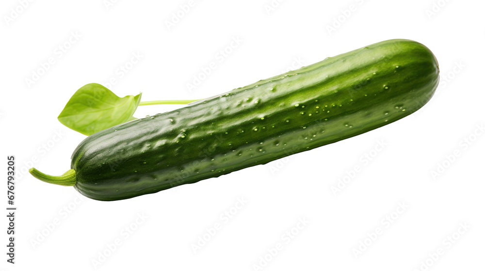 Cucumber isolated on transparent background, image with background removed, created with Generative Ai technology. Cucumber isolated on transparent background, image with background removed, created with Generative Ai technology.