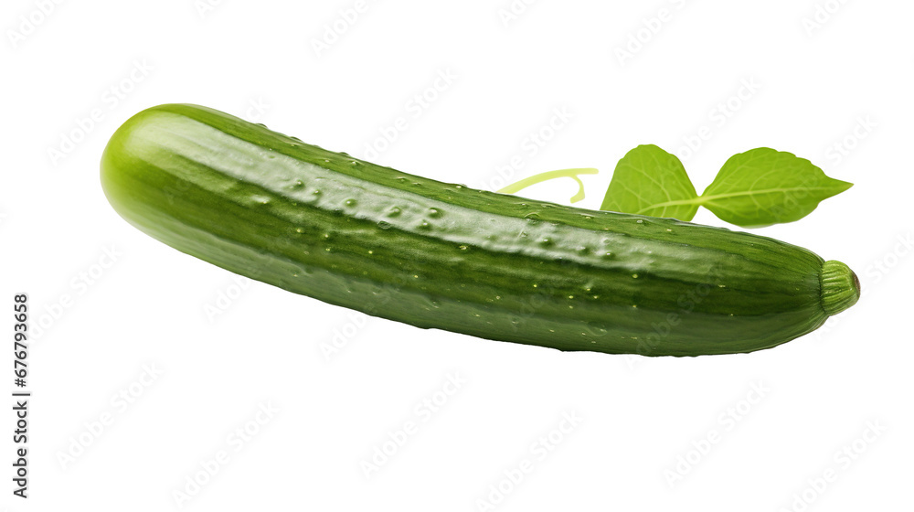 Cucumber isolated on transparent background, image with background removed, created with Generative Ai technology. Cucumber isolated on transparent background, image with background removed, created with Generative Ai technology.
