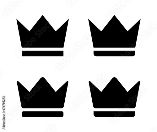 Crown, premium badge icon vector in flat style. VIP sign symbol