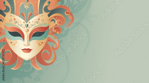 Carnival mask illustration with space for copy text