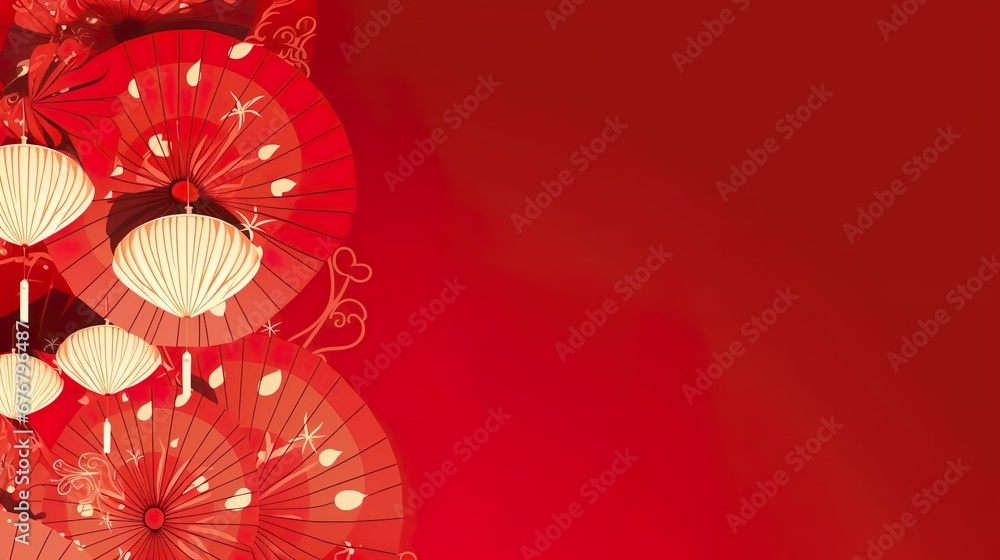 Obraz premium chinese lanterns with fan