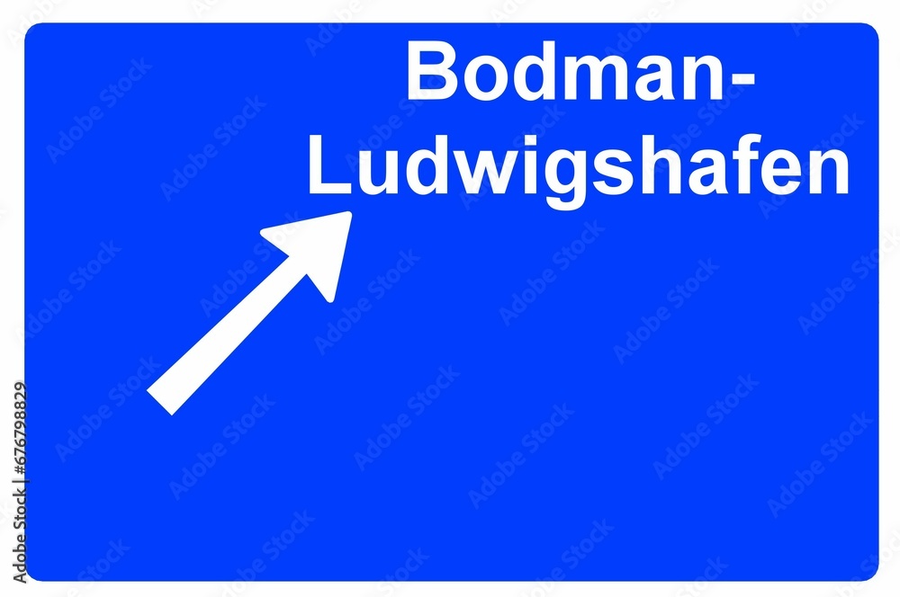 Illustration eines Autobahn-Ausfahrtschildes mit der Beschriftung Illustration eines Autobahn-Ausfahrtschildes mit der Beschriftung