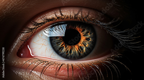 eye macro photography close-up detail on black background © Sunanta