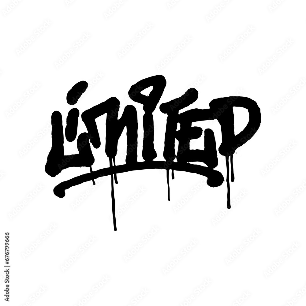 Limited text created by spray paint Limited text created by spray paint