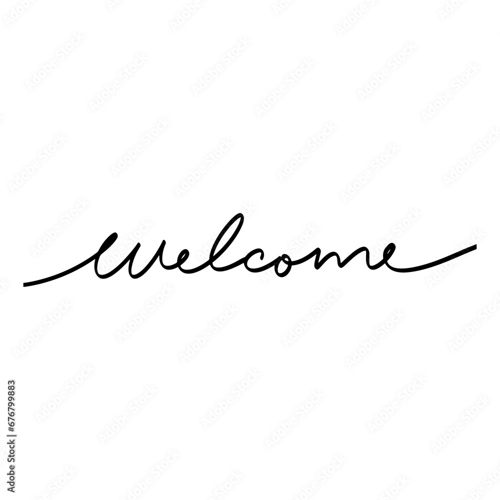 Welcome lettering text