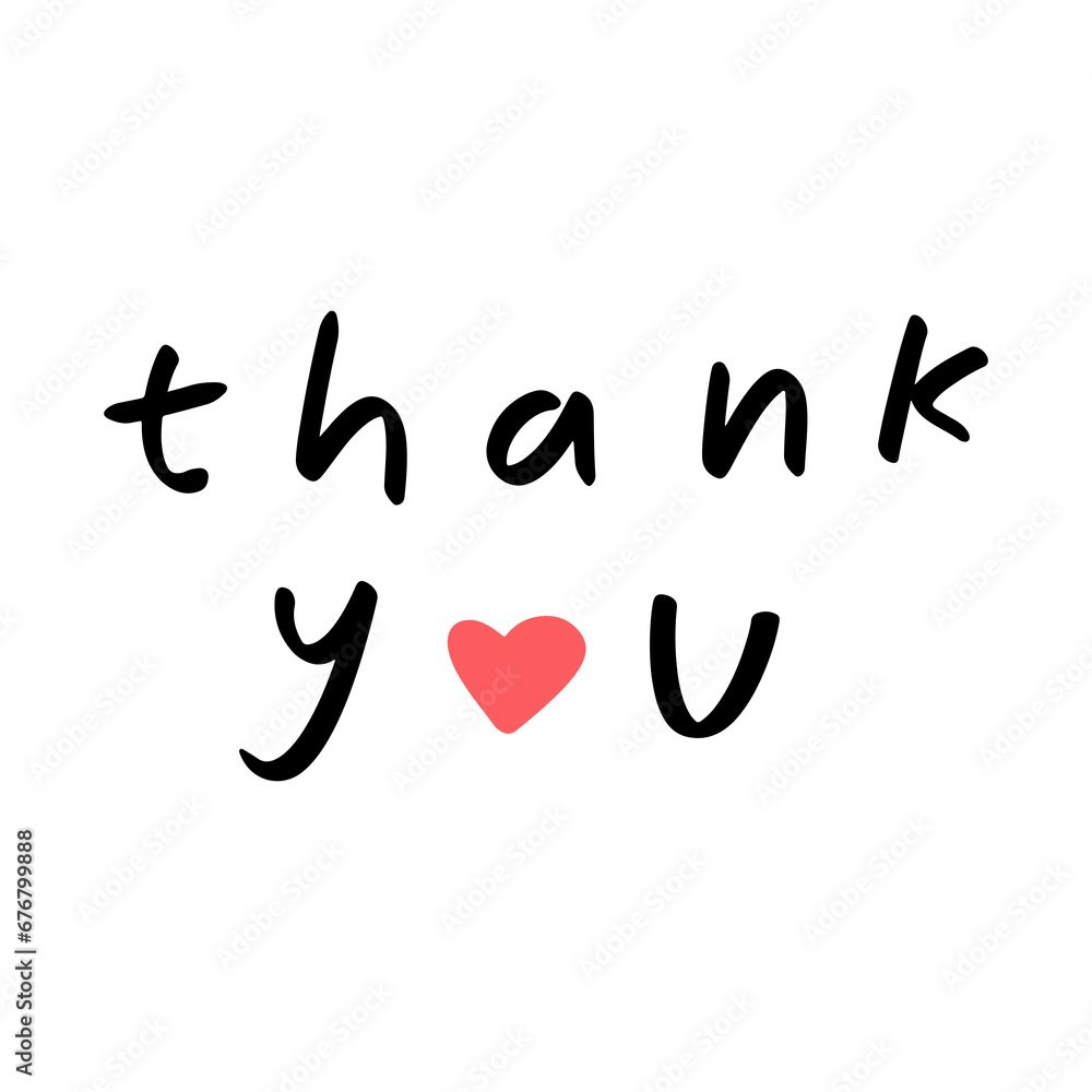 Thank you with heart shape element Thank you with heart shape element