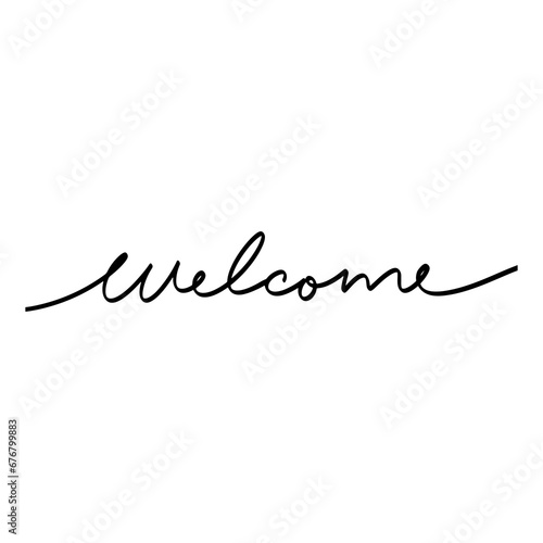 Welcome lettering text