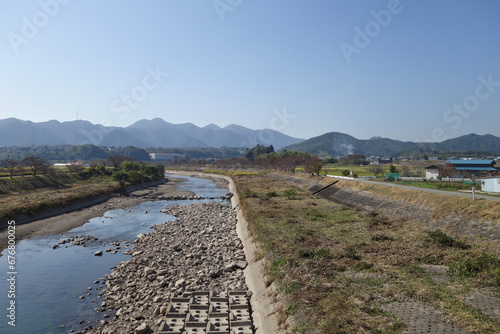 秋の篠山川　西紀大橋より下流方向　丹波篠山市