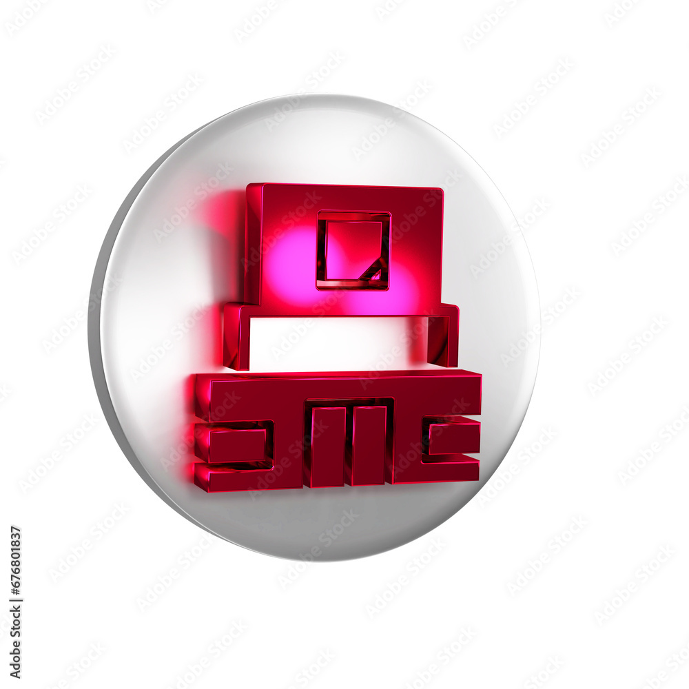 Red Mausoleum of Lenin icon isolated on transparent background. Russia ...