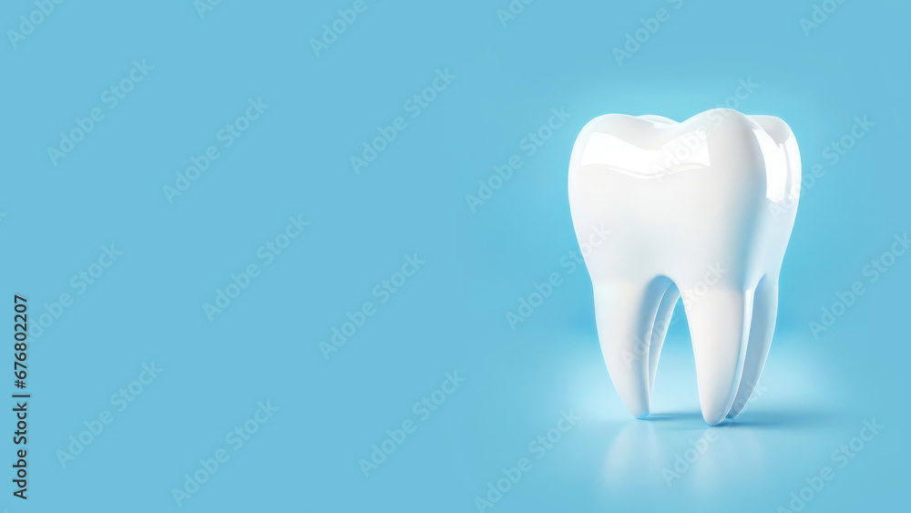 Dental care concept with healthy tooth on clean soft blue background studio shot. Web banner or presentation template with copy space. Dental care concept with healthy tooth on clean soft blue background studio shot. Web banner or presentation template with copy space.