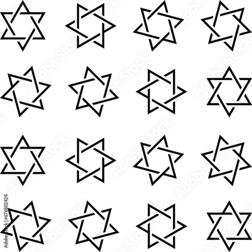 Star of David symbol. Jewish Israeli religious symbol. Judaism sign. Vector illustration