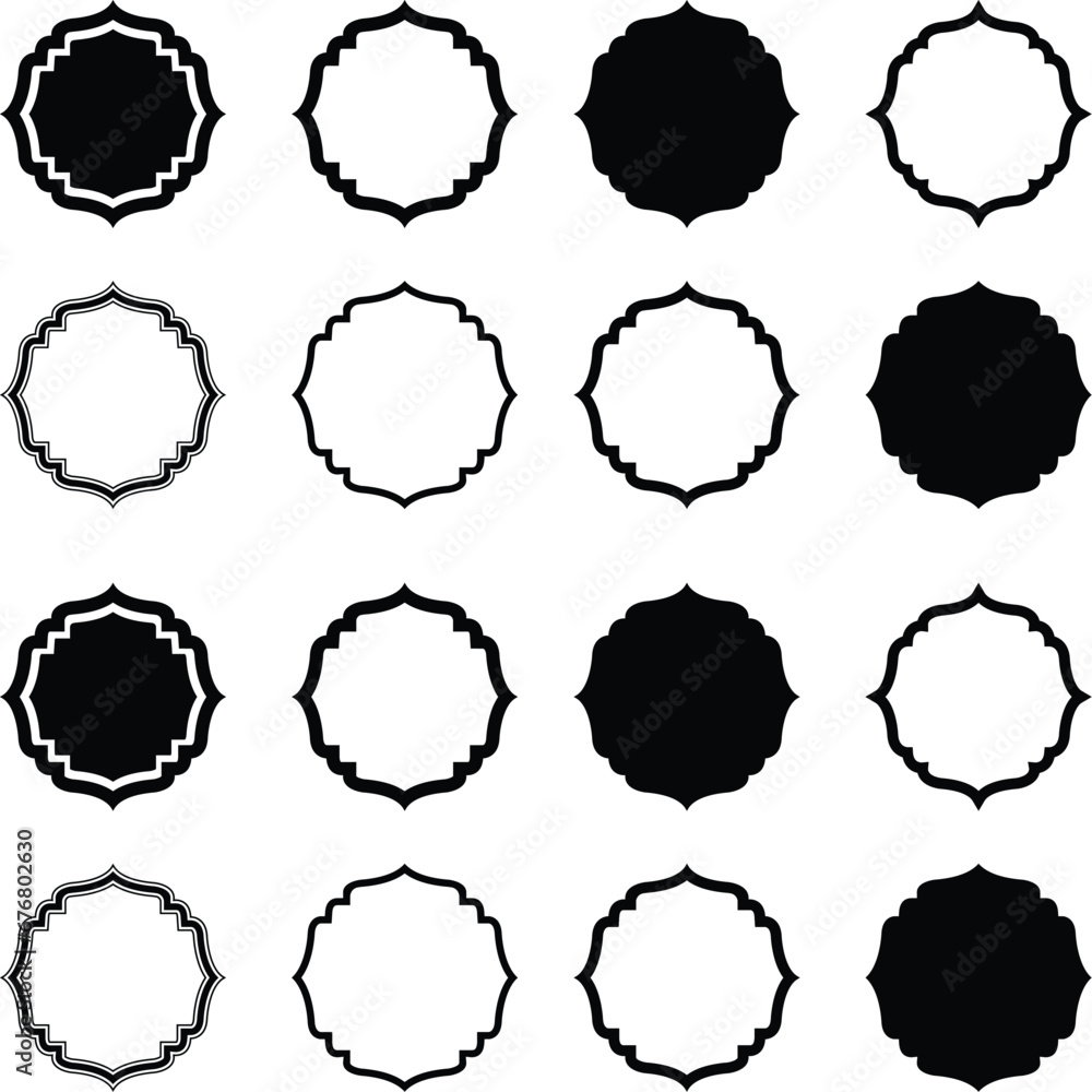 Set of 16 design summer elements, frames, borders isolated on white background Set of 16 design summer elements, frames, borders isolated on white background