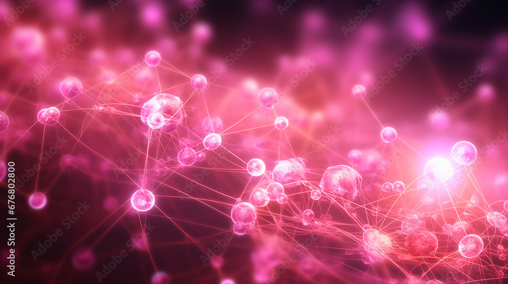 atomic particle close-up in pink background for scientific research atomic particle close-up in pink background for scientific research