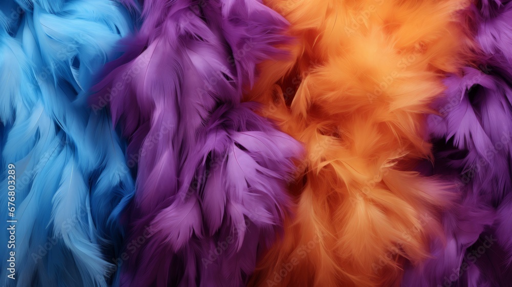 multicolored feathers on a bedding in a room