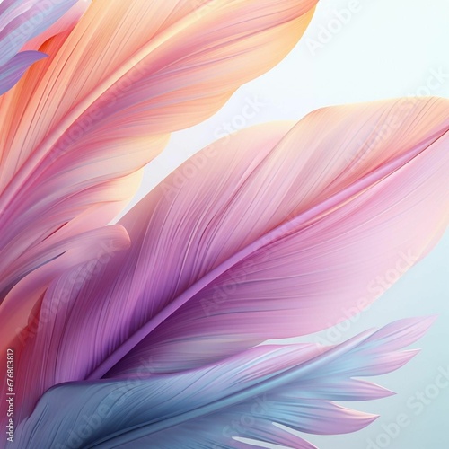 AI generated illustration of pastel-colored feathery leaves