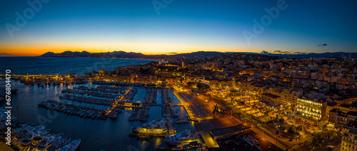 Aerial view of Cannes, a resort town on the French Riviera, is famed for its international film festival © Alexey Fedorenko