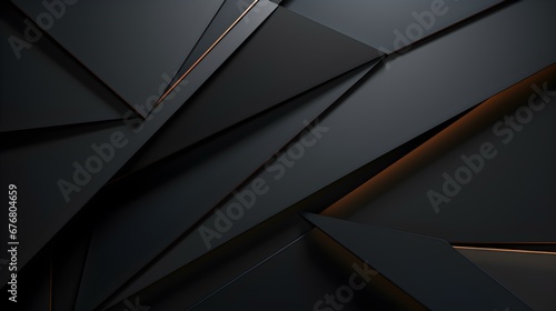 Abstract 3D Background of overlapping geometric Shapes. Futuristic Wallpaper in anthracite Colors photo