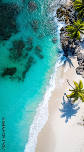 Vibrant colors and exotic vibes: Tropical beach from above