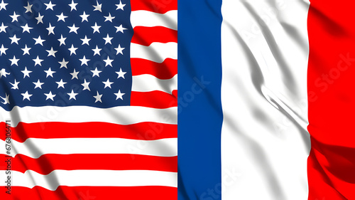 アメリカとフランスの国旗