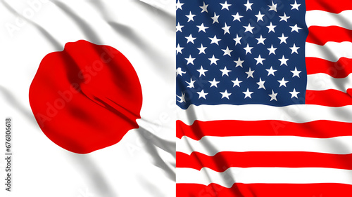 日本とアメリカの国旗