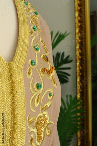 Traditional Moroccan Kaftan, handmade, traditional embroidery
