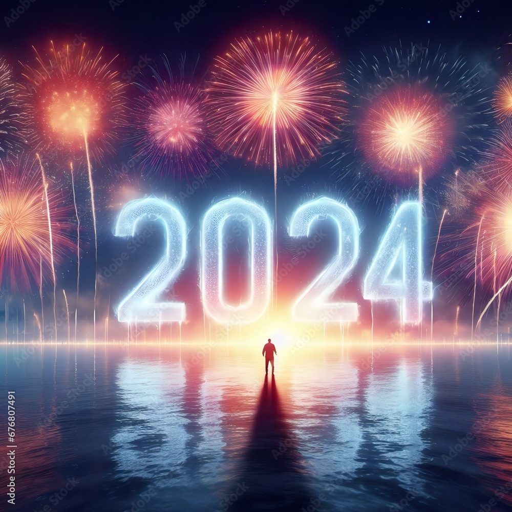 New year 2024 fireworks
