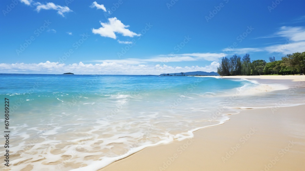 a beach with turquoise water and white sand