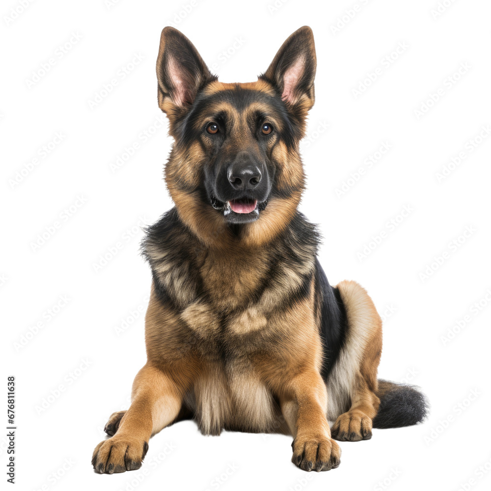 German Shepherd Dog Portrait, Isolated