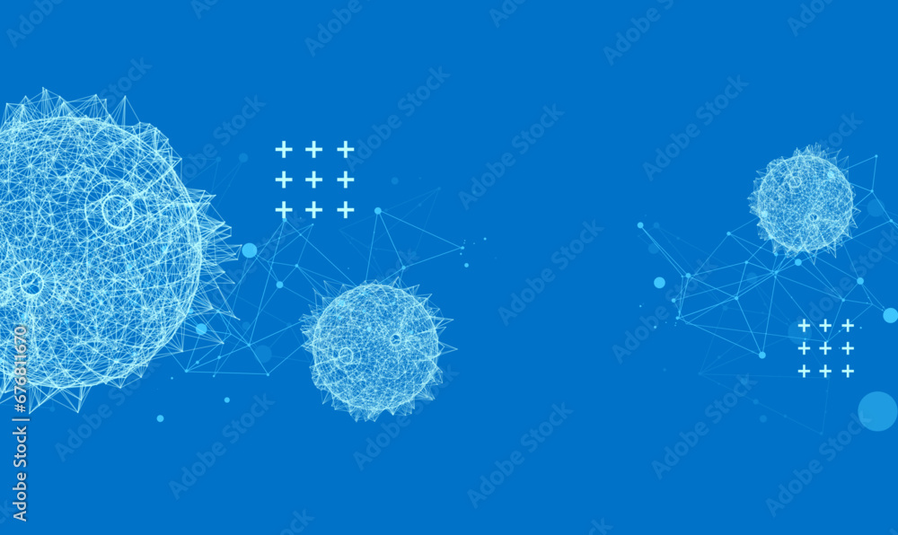 Abstract sphere background with plexus effect. 3D surface. Hand drawn vector. - obrazy, fototapety, plakaty 