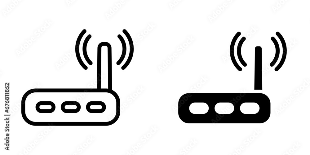 Wifi router icon set. Collection of vector symbol in trendy flat style on white background. Wifi router icon set. Collection of vector symbol in trendy flat style on white background.