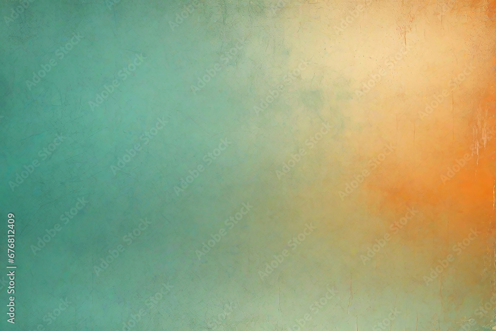 Obraz premium Teal green orange beige gradient background