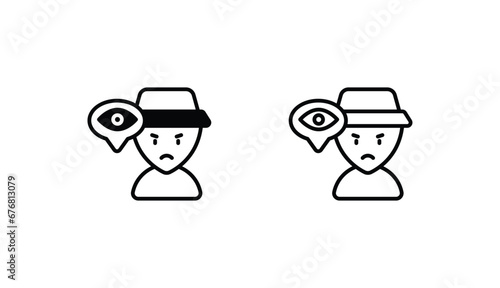 witness icon design with white background stock illustration
